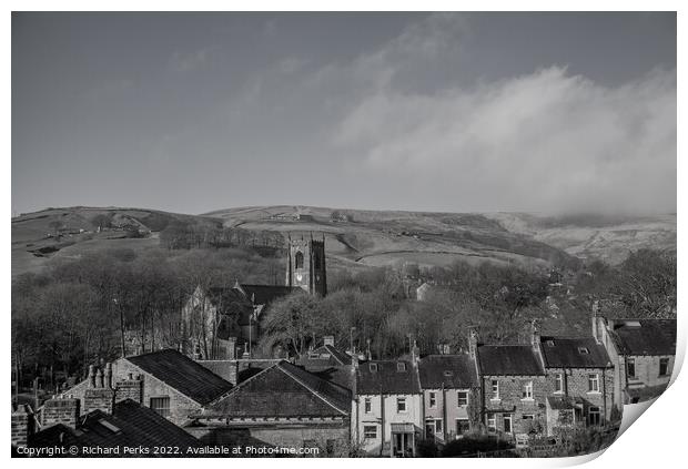 Rooftops of Marsden Village Print by Richard Perks