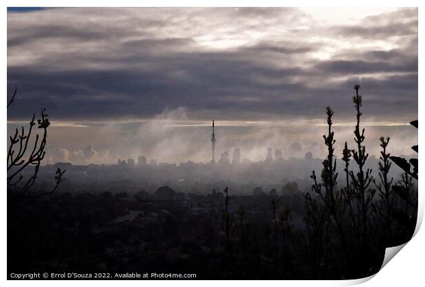 Auckland City in the misty morning light Print by Errol D'Souza