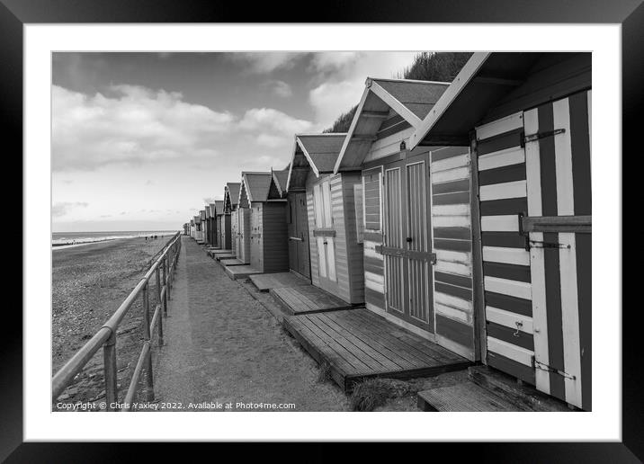 Cromer Beach Huts on the Norfolk Coast Framed Mounted Print by Chris Yaxley