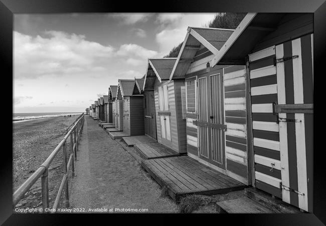 Cromer Beach Huts on the Norfolk Coast Framed Print by Chris Yaxley