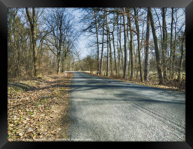 Rural and narrow Germany country road in spring Framed Print by Ingo Menhard