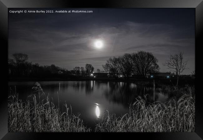 Moonlit Lake Framed Print by Aimie Burley