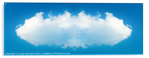 Megacloud - artwork illustration of a big white cloud Acrylic by Ingo Menhard