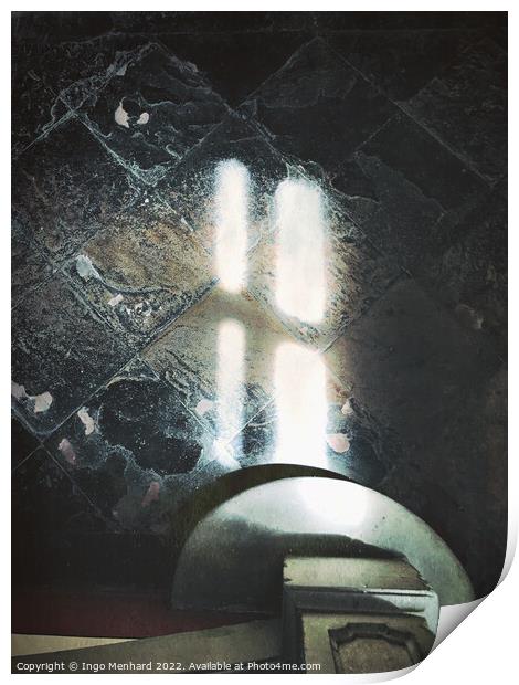 The mysterious church window projection Print by Ingo Menhard