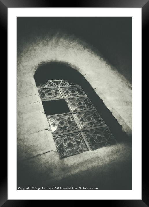 Abstract view to an old church window Framed Mounted Print by Ingo Menhard