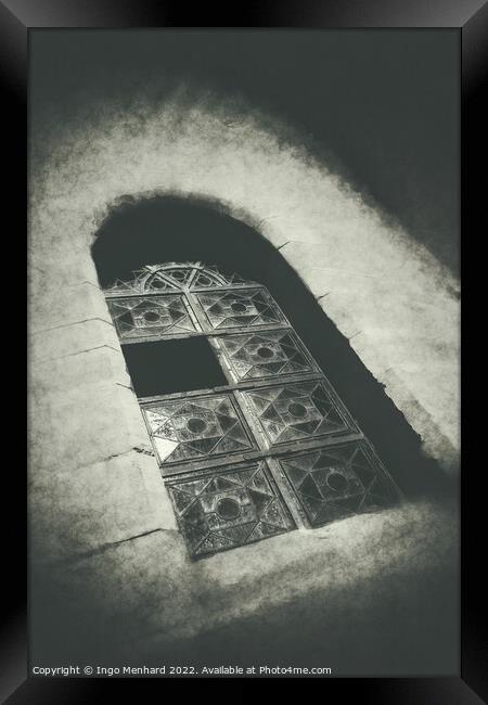 Abstract view to an old church window Framed Print by Ingo Menhard