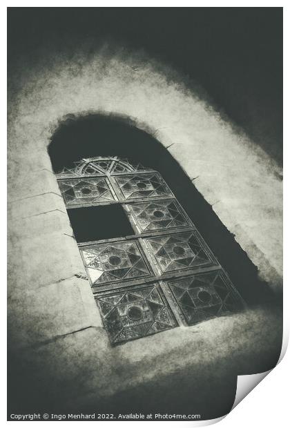 Abstract view to an old church window Print by Ingo Menhard