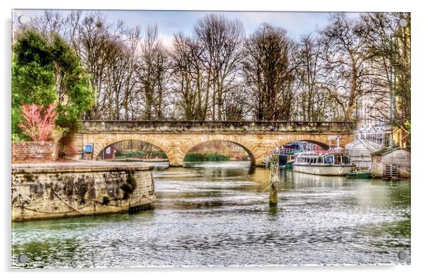 A Picturesque Oxford River Cruise Acrylic by Beryl Curran