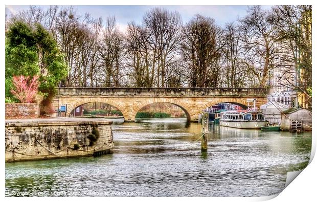 A Picturesque Oxford River Cruise Print by Beryl Curran