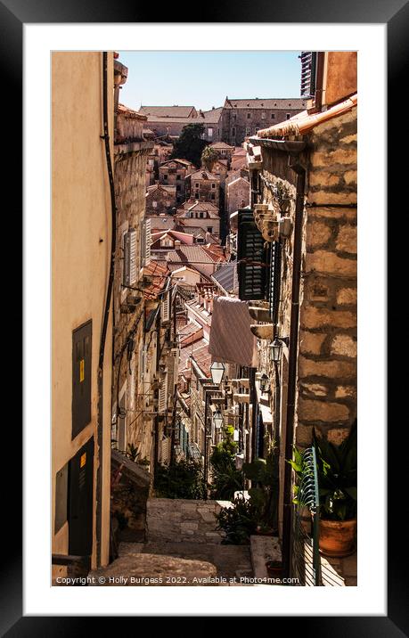 Dalmatian Visions: Dubrovnik's Aged Rooftops Framed Mounted Print by Holly Burgess