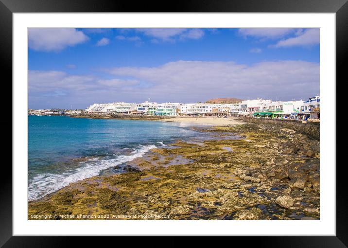 Low tide, Playa Blanca Beach, Lanzarote Framed Mounted Print by Michael Shannon