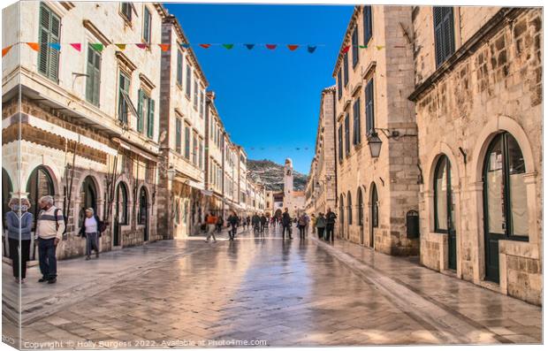 'Historic Stradun: Heartbeat of Dubrovnik' Canvas Print by Holly Burgess