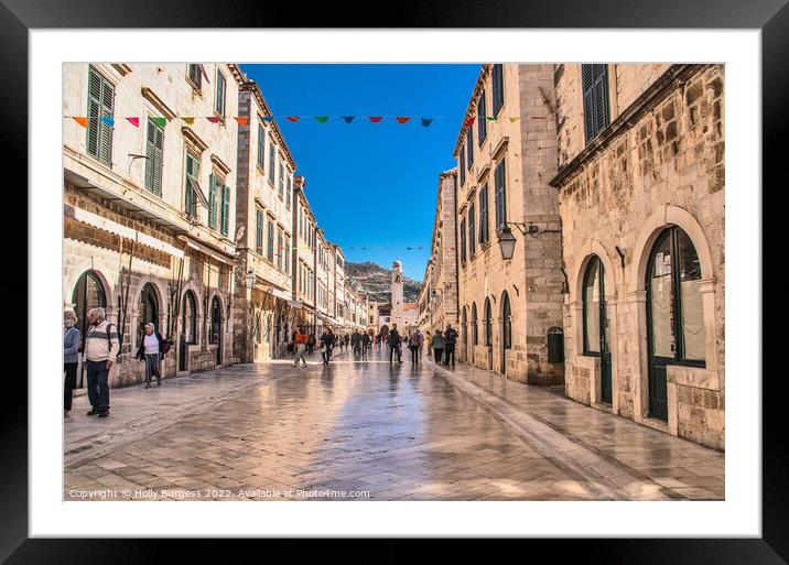 'Historic Stradun: Heartbeat of Dubrovnik' Framed Mounted Print by Holly Burgess
