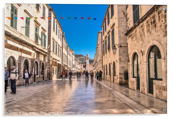 'Historic Stradun: Heartbeat of Dubrovnik' Acrylic by Holly Burgess