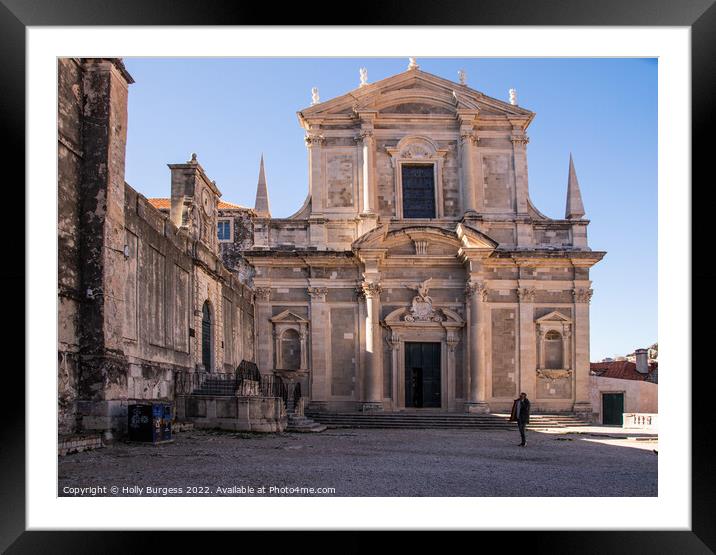 Iconic St. Ignatius Church, Dubrovnik Framed Mounted Print by Holly Burgess
