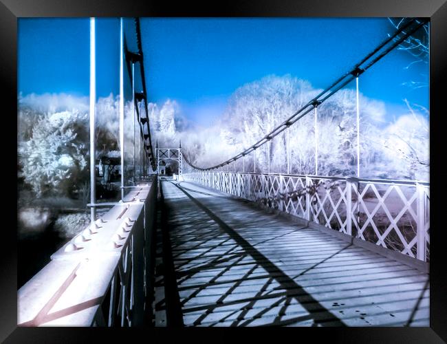 Suspension Bridge Apley Framed Print by Steve Taylor
