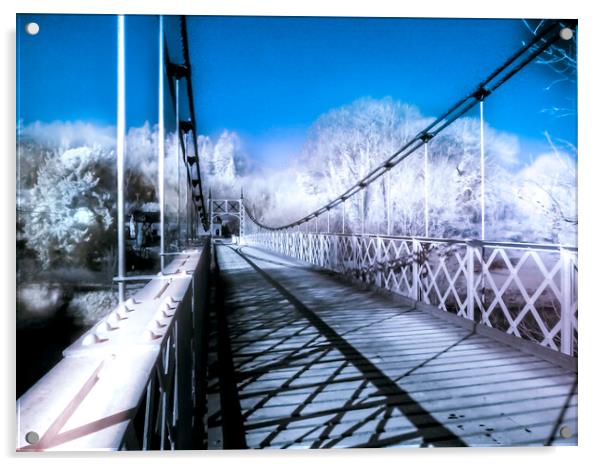 Suspension Bridge Apley Acrylic by Steve Taylor