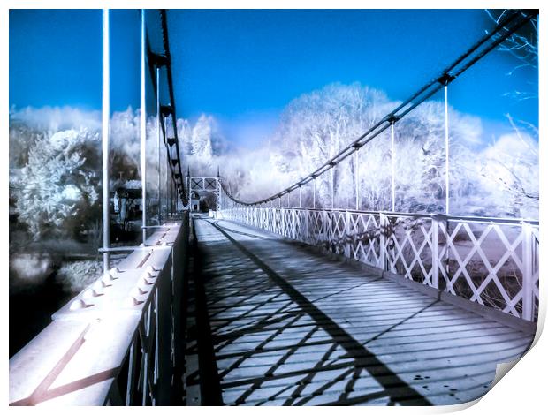 Suspension Bridge Apley Print by Steve Taylor