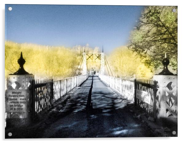 Apley Suspension bridge.  Acrylic by Steve Taylor