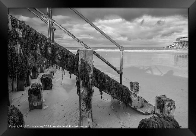 Seaside steps Framed Print by Chris Yaxley