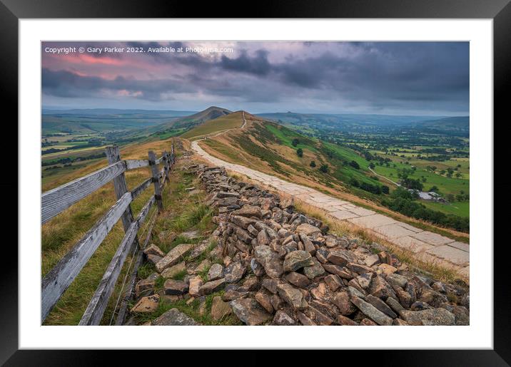 Mam Tor, Peak District, at sunrise Framed Mounted Print by Gary Parker