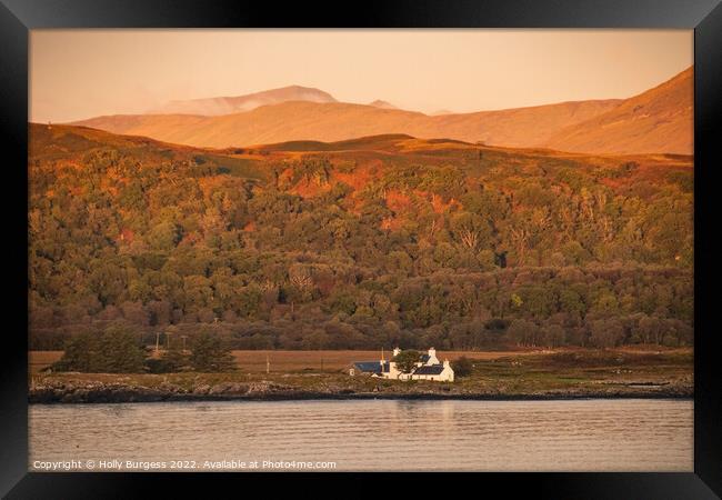 Dawn's Serenity over Sound of Mull Framed Print by Holly Burgess