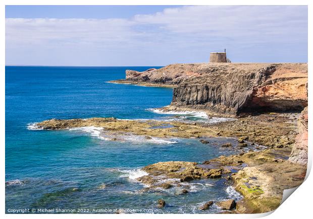 Castillo del Aguilla  Playa Blanca, Lanzarote Print by Michael Shannon