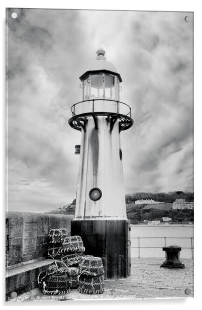 St. Ives Lighthouse Acrylic by Stuart Wyatt