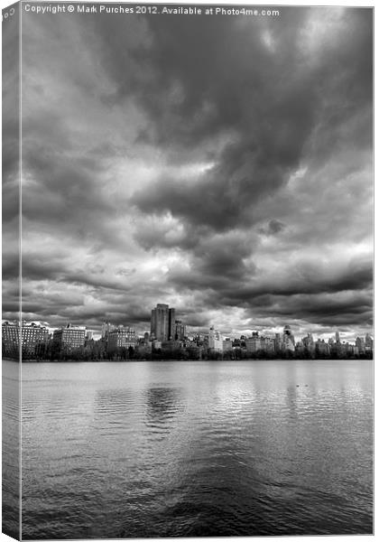 Central Park Lake, New York City Black White  Canvas Print by Mark Purches