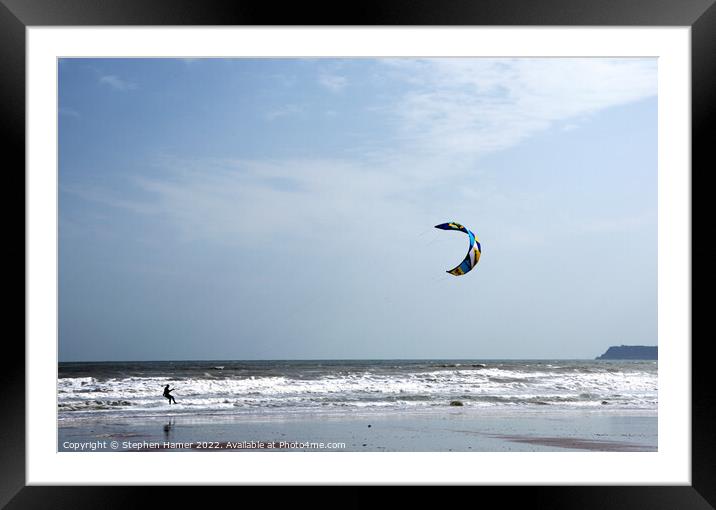 Kite Surfer Framed Mounted Print by Stephen Hamer