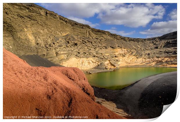 Volcanic cliffs surrounding the Green Lagoon near  Print by Michael Shannon