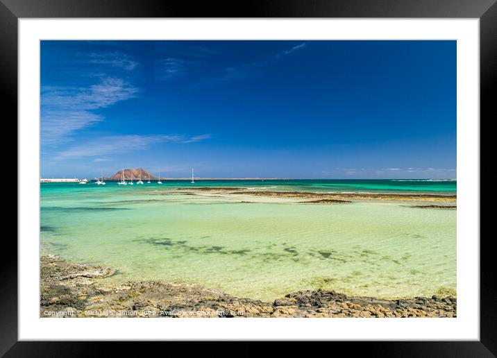 Playa Vista Lobos, Corralejo, Fuerteventura Framed Mounted Print by Michael Shannon