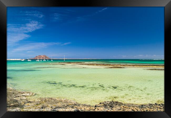 Playa Vista Lobos, Corralejo, Fuerteventura Framed Print by Michael Shannon