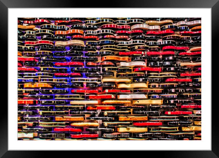 Wall of Guitars  Framed Mounted Print by Valerie Paterson