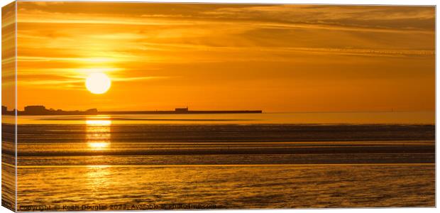 Morecambe Bay sunset over the Stone Jetty Canvas Print by Keith Douglas