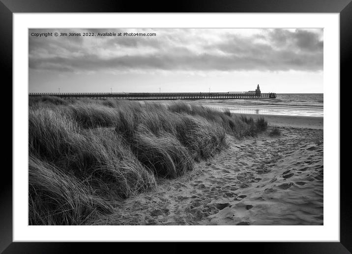 The path to the beach - Monochrome Framed Mounted Print by Jim Jones
