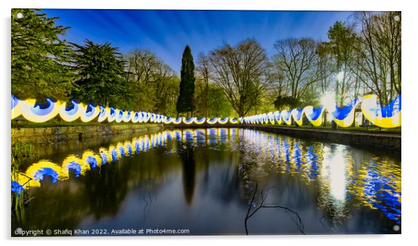 Light Painting at the Lilypond, Witton Park Acrylic by Shafiq Khan