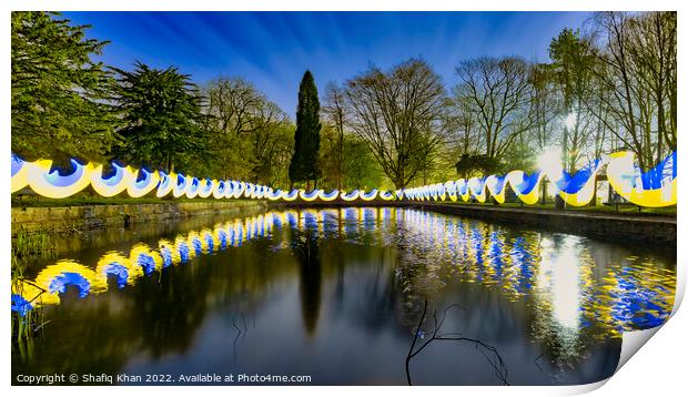 Light Painting at the Lilypond, Witton Park Print by Shafiq Khan