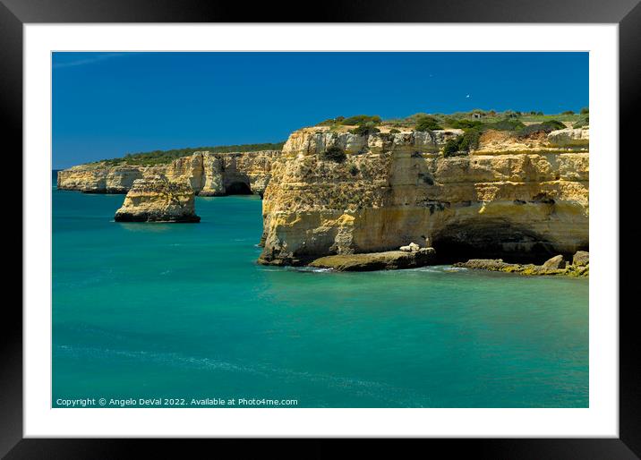 Idyllic sea and cliff scenery Framed Mounted Print by Angelo DeVal