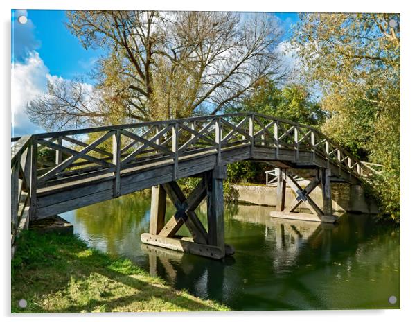 Wooden Footbridge across the River Thames Acrylic by Joyce Storey