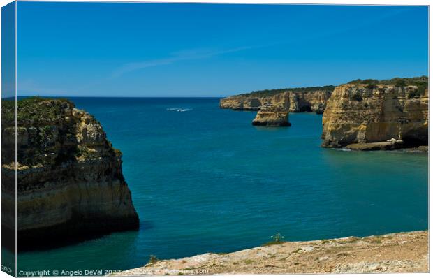 Among the cliffs in Lagoa, Algarve Canvas Print by Angelo DeVal