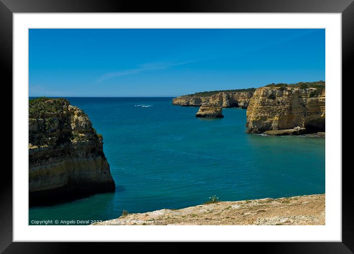 Among the cliffs in Lagoa, Algarve Framed Mounted Print by Angelo DeVal