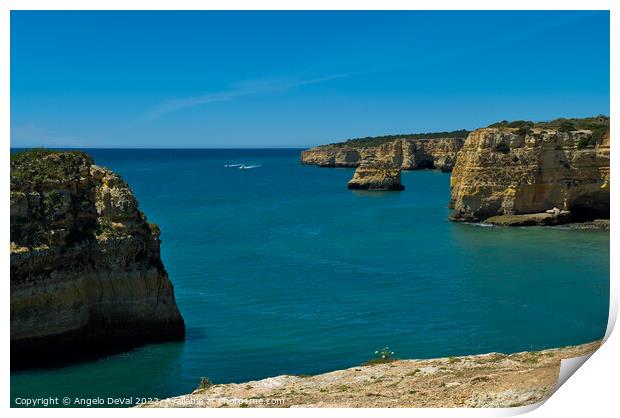 Among the cliffs in Lagoa, Algarve Print by Angelo DeVal