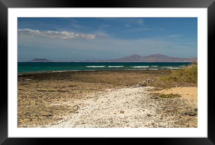 White sand beach, Corralejo Fuerteventura Framed Mounted Print by Michael Shannon