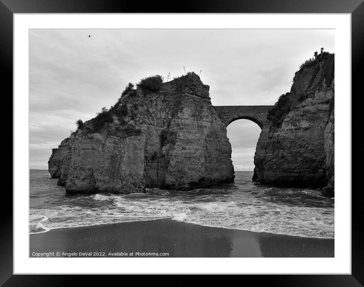 Estudantes Beach in Monochrome Framed Mounted Print by Angelo DeVal