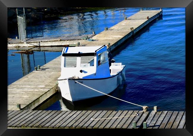 Lonely boat Framed Print by Stephanie Moore