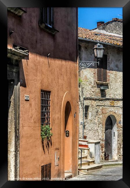 Medieval street in Narni, Umbria, Italy Framed Print by Kevin Hellon