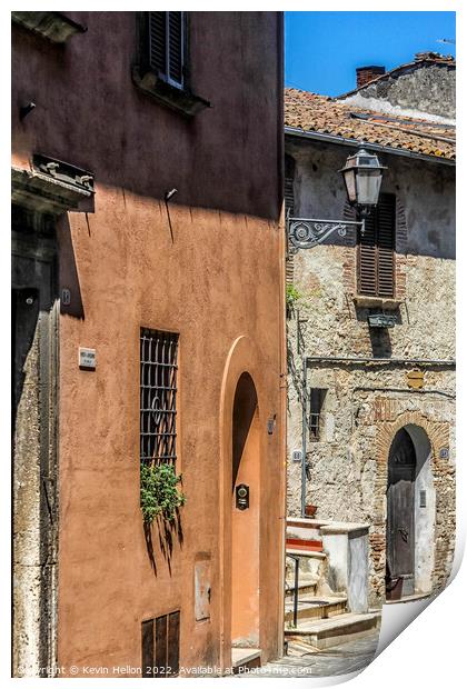 Medieval street in Narni, Umbria, Italy Print by Kevin Hellon