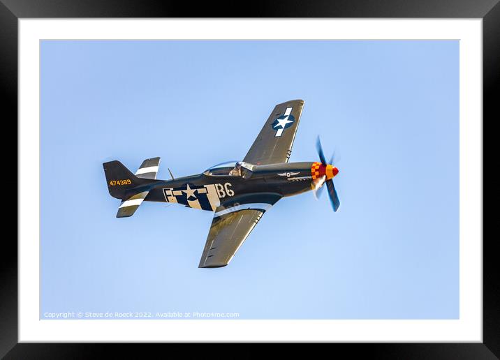 North American P51D Mustang Ace Of Clubs Framed Mounted Print by Steve de Roeck