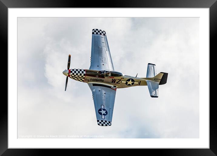 P51D Mustang Big Beautiful Doll Framed Mounted Print by Steve de Roeck